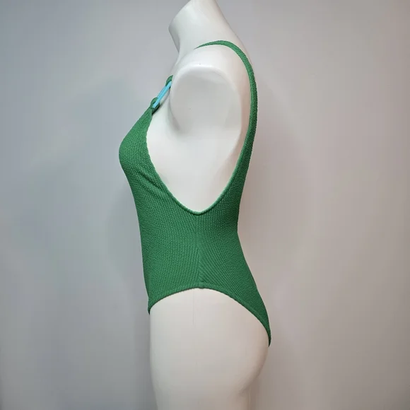 Aerie Birthday Scoop Cheekiest One Piece Swimsuit Jelly Bean Green Blue Medium - Picture 5 of 9
